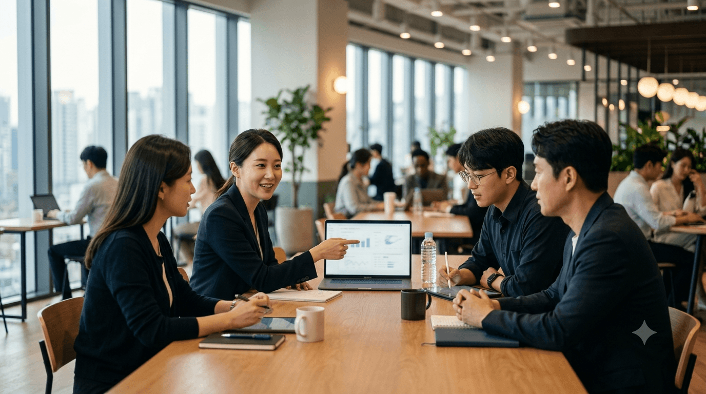 Team working scene